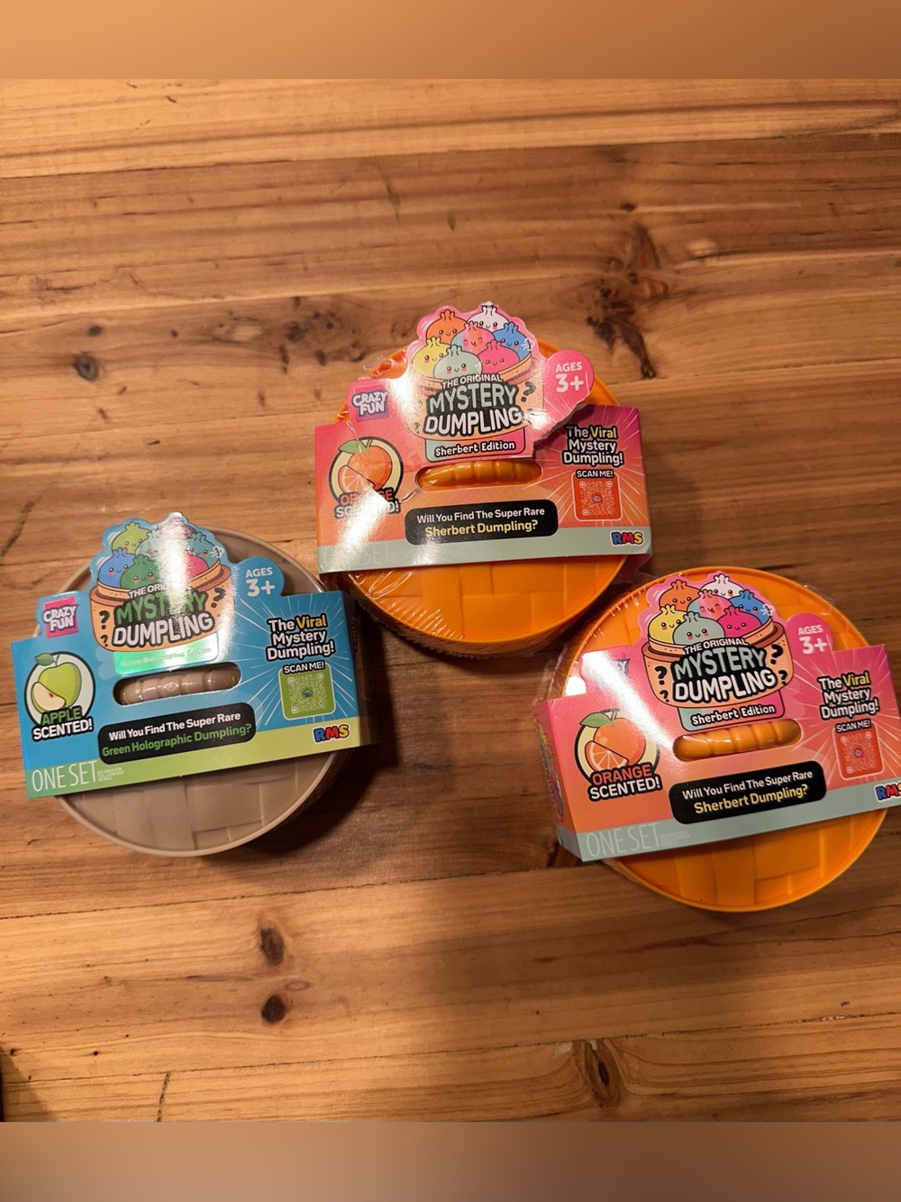 RMS Mystery dumpling Squishy Bundle | 1 green holographic edition & 2 sherbert